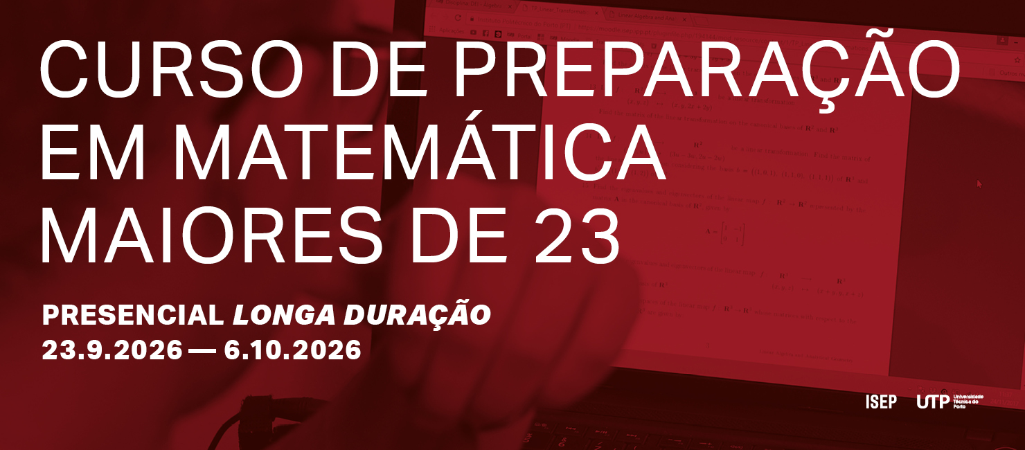 Abertas Candidaturas Curso Preparação Matemática Maiores de 23