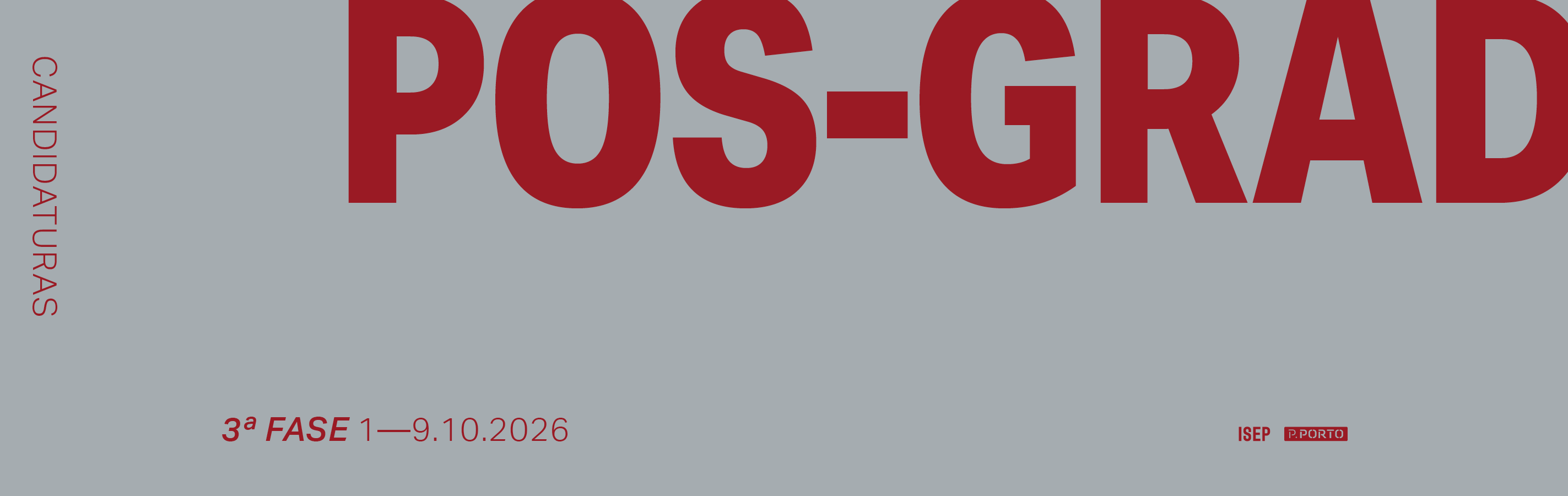 3.ª Fase Candidaturas Cursos de Pós-Graduação ISEP
